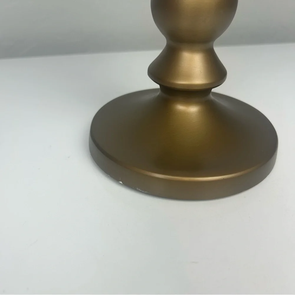 Ikea set of two gold pillar candle holders 8.5 inches